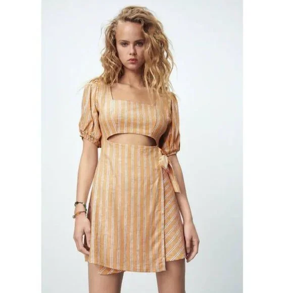 Zara | Dresses | Zara Yellow Linen Blend Striped Mini Dress S | Poshmark Zara | Dresses | Zara Yellow Linen Blend Striped Mini Dress S | Poshmark